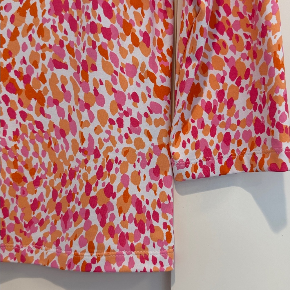 J. McLaughlin Pink and Orange Ruffled Blouse - Picture 4 of 5